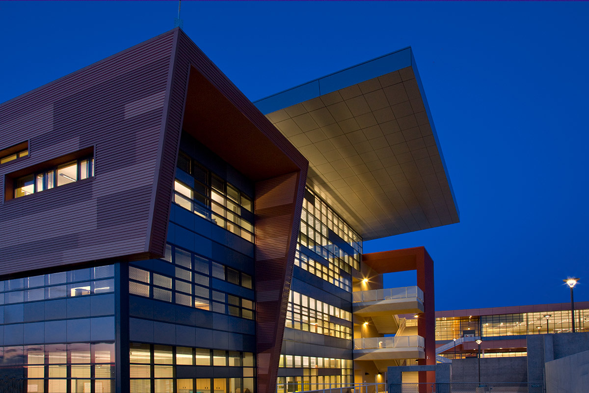 Architectural dusk view of Atrisco Academy High School - Albuquerque, NM